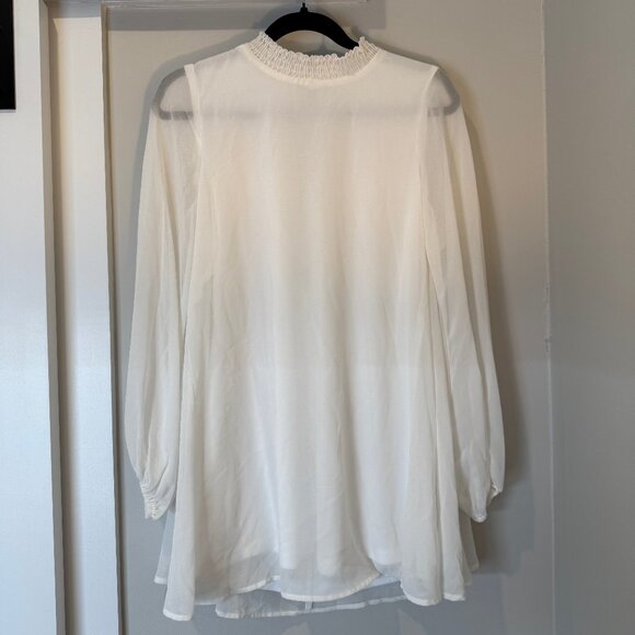 NWT Show Me Your MuMu Junebug Dress XS White Boho Mini Bell Sleeve Beach Look - Picture 1 of 12